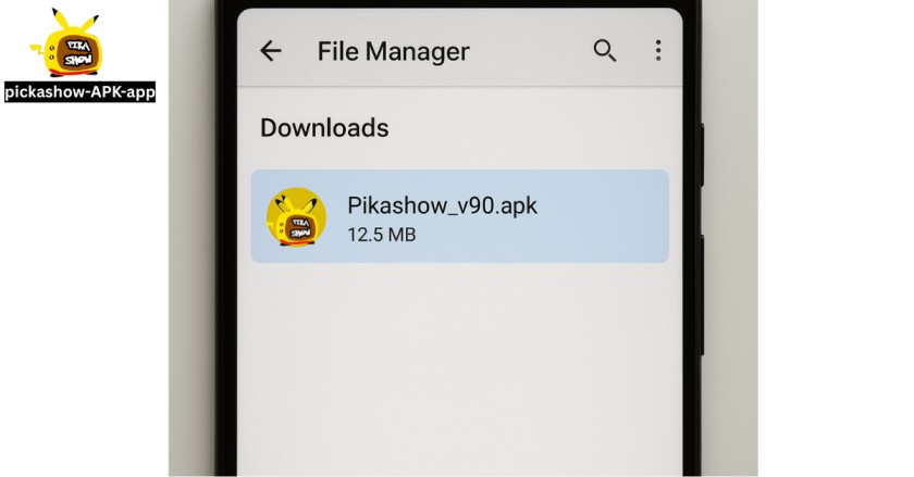 Locate the pikashow APK File in file manager